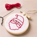 CCHobby mini creative kit - borduren kerstman wit