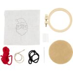 CCHobby mini creative kit - borduren kerstman wit