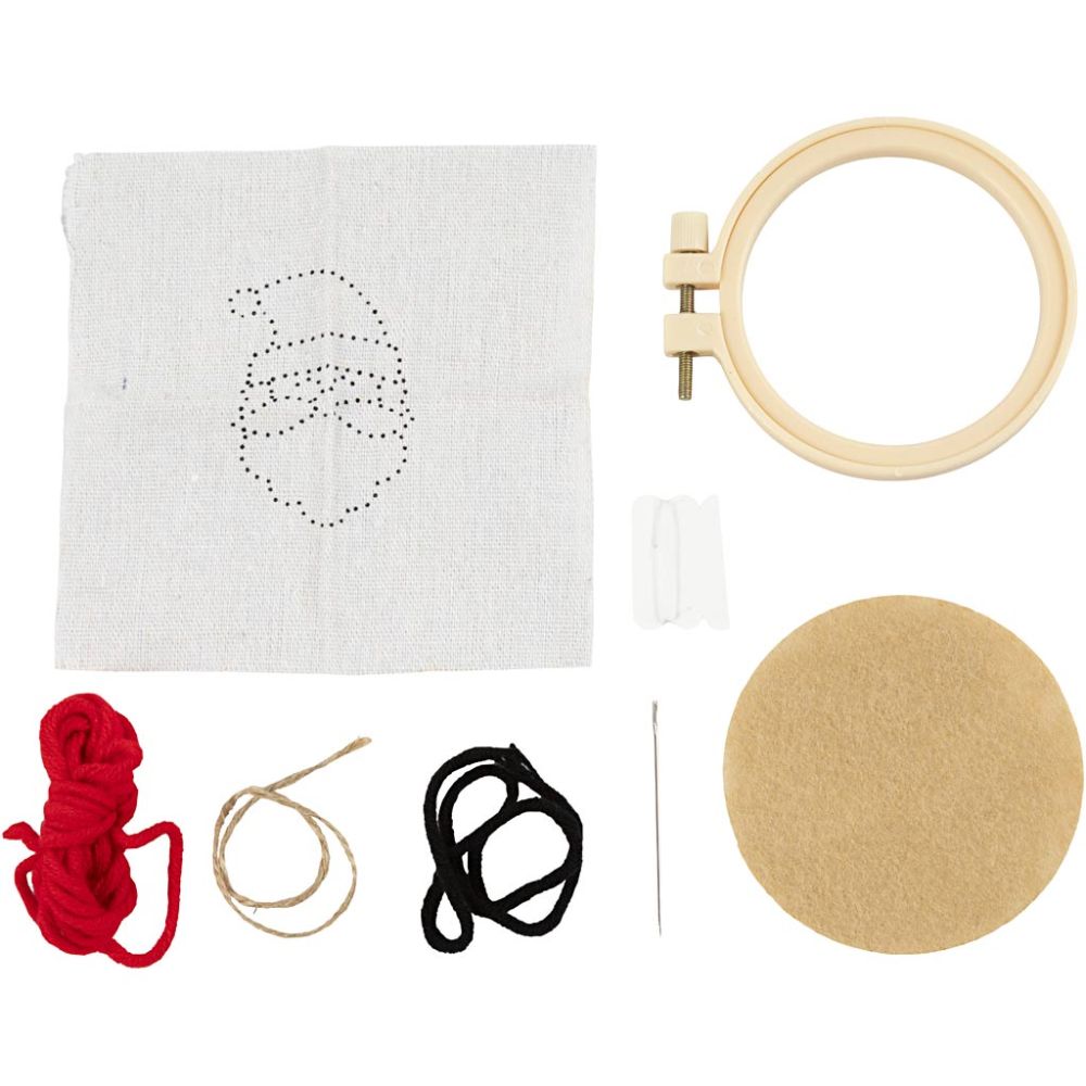 CCHobby mini creative kit - borduren kerstman wit