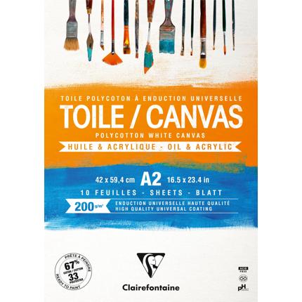 Clairefontaine toile/canvas cosmos wit A2