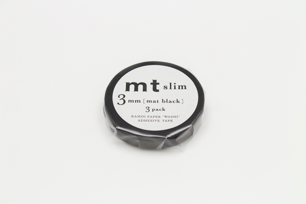 MT washitape basic - slim 3mm matte black