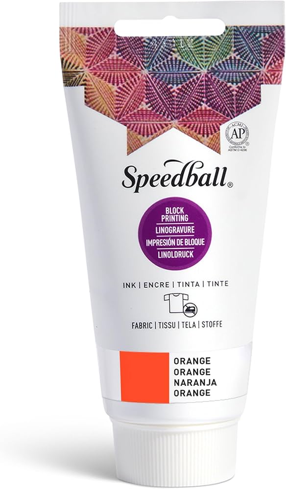 Speedball textiel block printing ink 75ml - 3577 Oranje