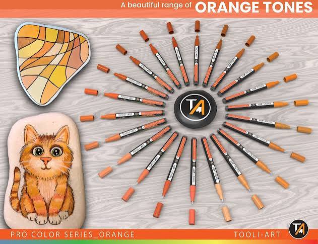 Tooli-art acrylstiften - set 22 oranje