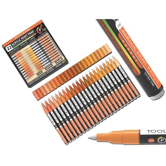 Tooli-art acrylstiften - set 22 oranje