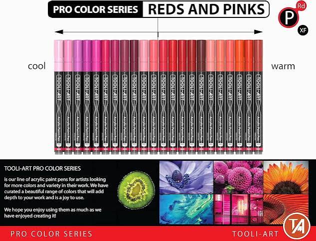 Tooli-art acrylstiften - set 22 rood