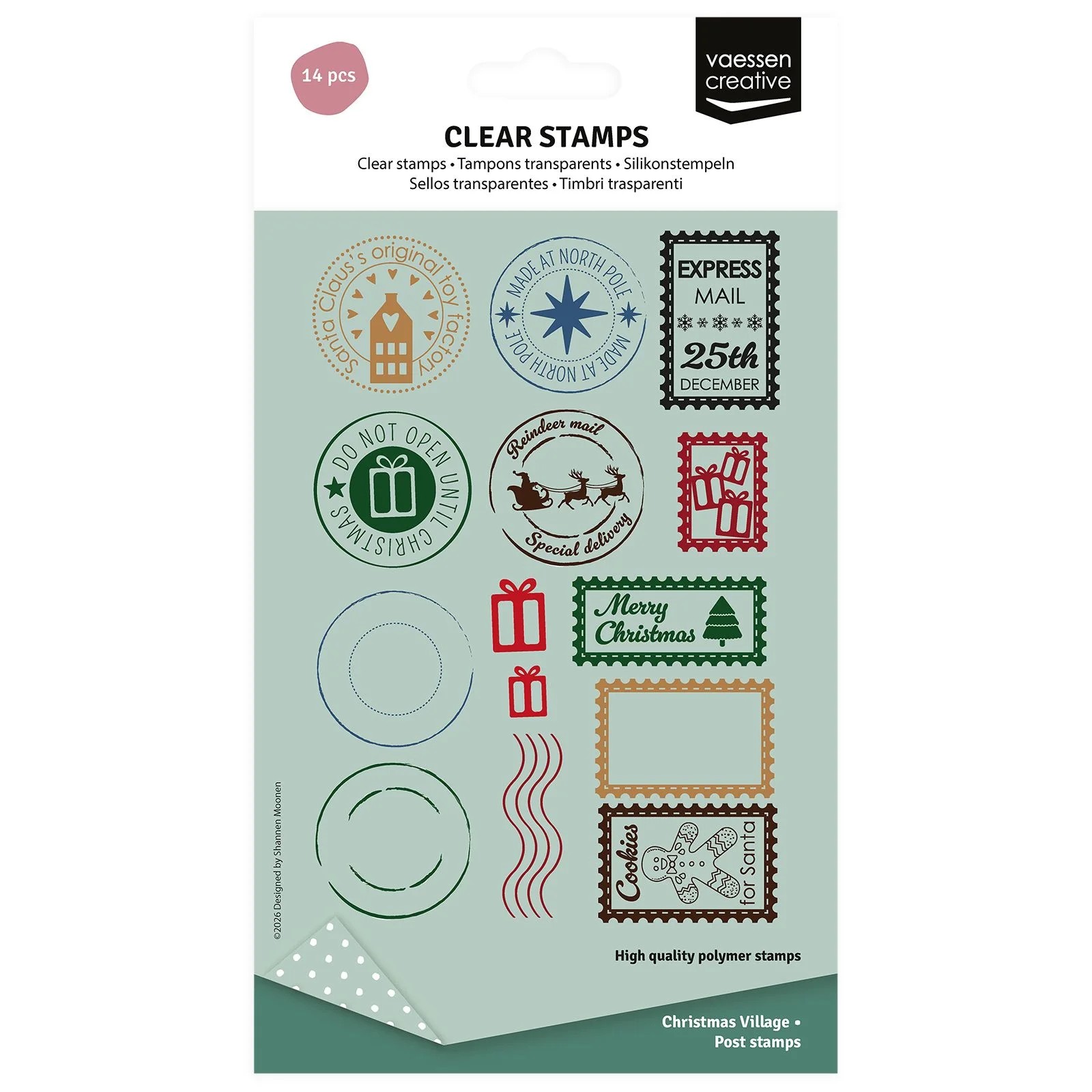Vaessen Creative - Clear Stamps Set Postzegels A6 14st.