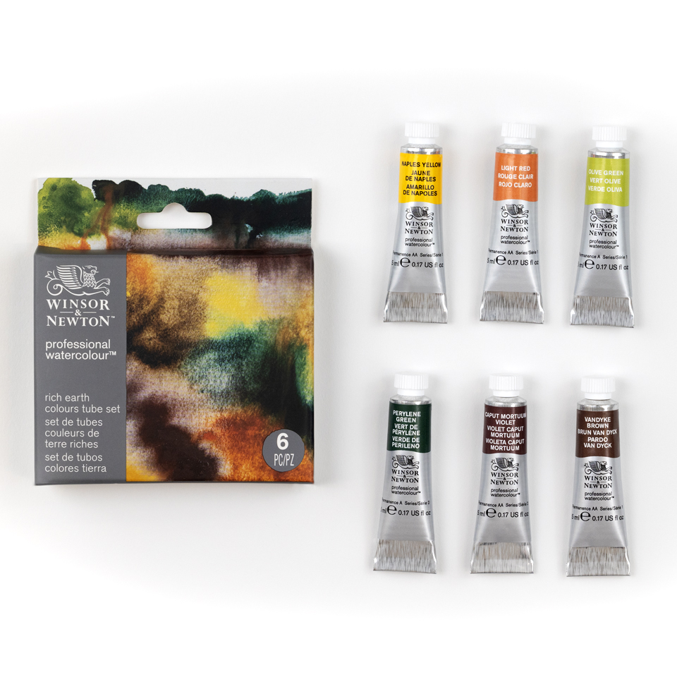 Winsor & Newton PWC – set 6 x 5ml tubes rich earth set