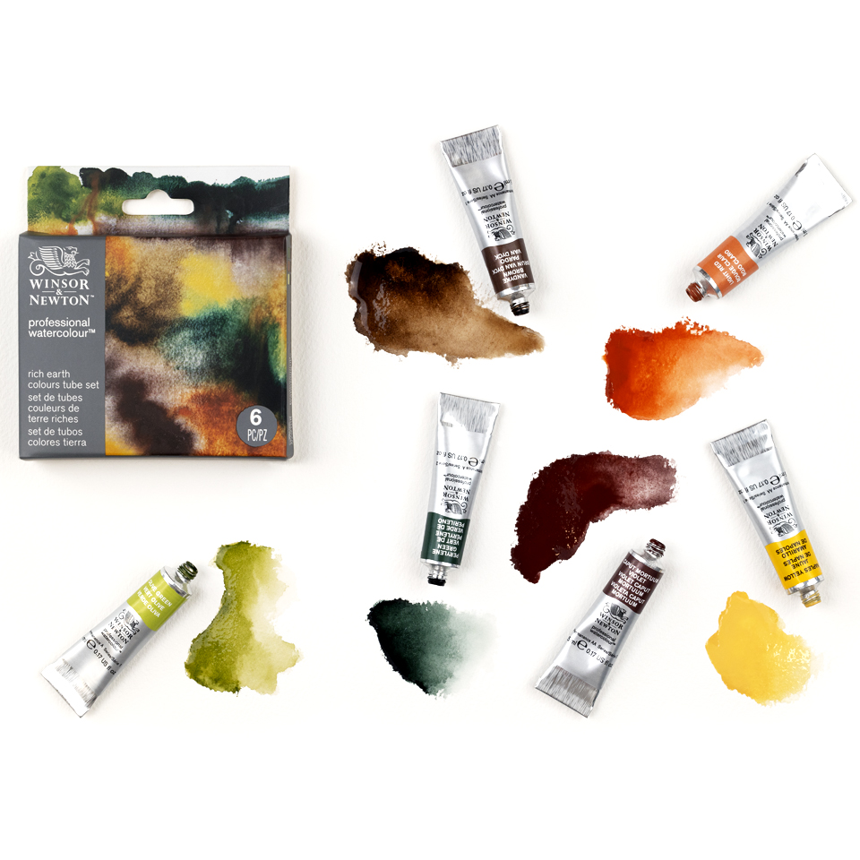 Winsor & Newton PWC – set 6 x 5ml tubes rich earth set