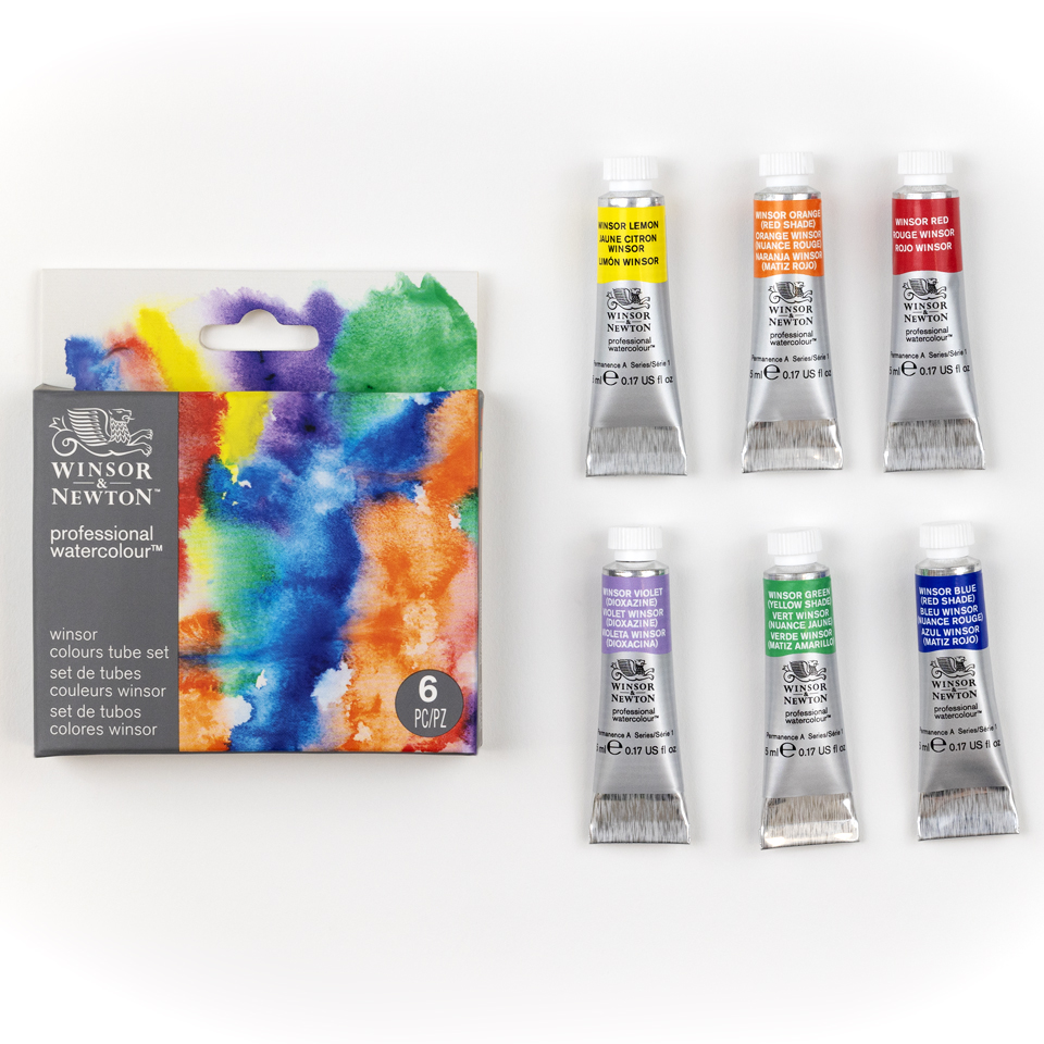 Winsor & Newton PWC – set 6 x 5ml tubes winsor colours set